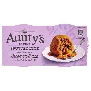 Auntys Spotted Dick Steamed Pudding 2 pack