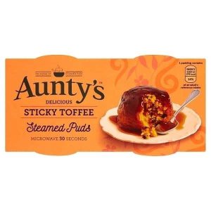 Auntys Sticky Toffee Steamed Puddings 2 pack