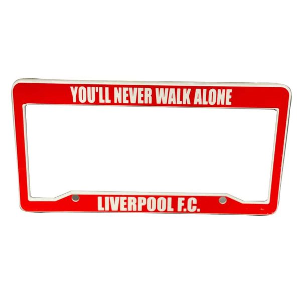 LIVERPOOL LICENSE PLATE HOLDER YOU'LL NEVER WALK ALONE