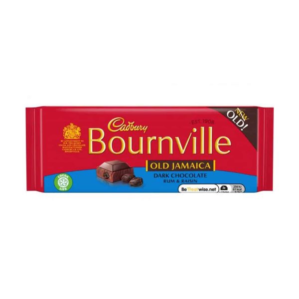 CADBURY BOURNVILLE OLD JAMAICA DARK CHOCOLATE RUM & RAISIN 100g