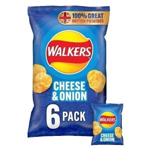 Walkers Cheese and Onion Crisps 6 pack