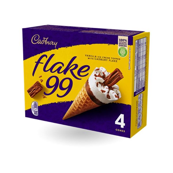 CADBURY FLAKE 99 VANILLA ICE CREAM TOPPED WITH CADBURY FLAKE 4 CONES (In Store Only)