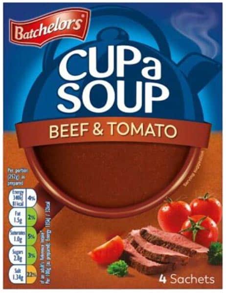 Beef and tomato cup sales a soup
