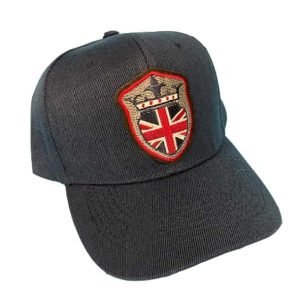 DARK BLUE UNION JACK SHIELD AND CROWN HAT