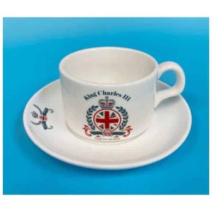 4 0Z LONG LIVE THE KING CHARLES III CUP AND SAUCER SET