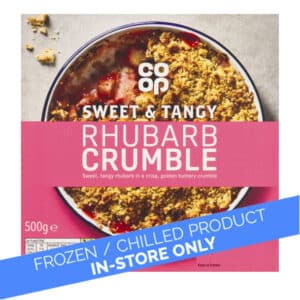 CO OP Frozen Rhubarb Crumble 500g In Store Only