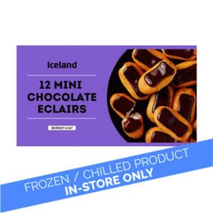 Iceland Frozen 12 Mini Chocolate Eclairs 140g In Store Only