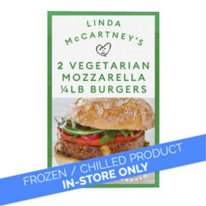 Linda McCartneys Frozen 2 Vegetarian Mozzarella 1/4lb Burgers 227g In Store Only