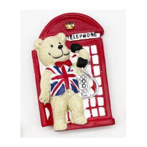 London Telephone Box with Teddy Bear Magnet