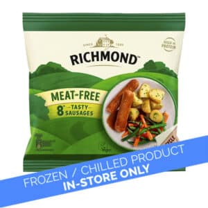 Richmond Frozen 8 Meat Free Tasty Sausages 304g In Store Only