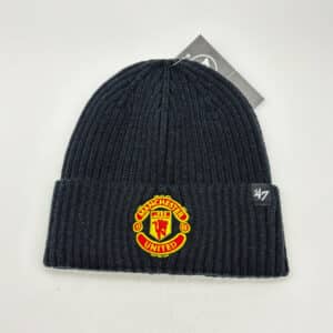 Manchester United FC Crest Knitted Turn Up '47 Brand Beanie Touque
