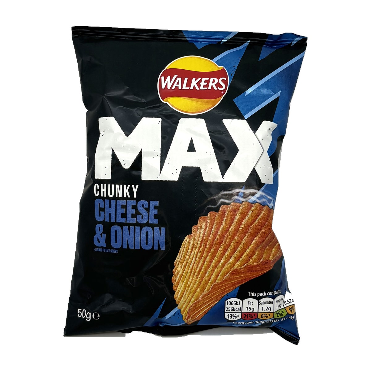 Walkers Max Chunky Cheese & Onion Crisps 50g — front of original packaging