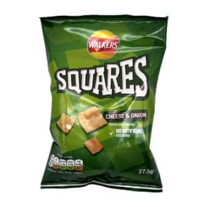 Walkers Squares Cheese & Onion 27.5g — front of original packaging