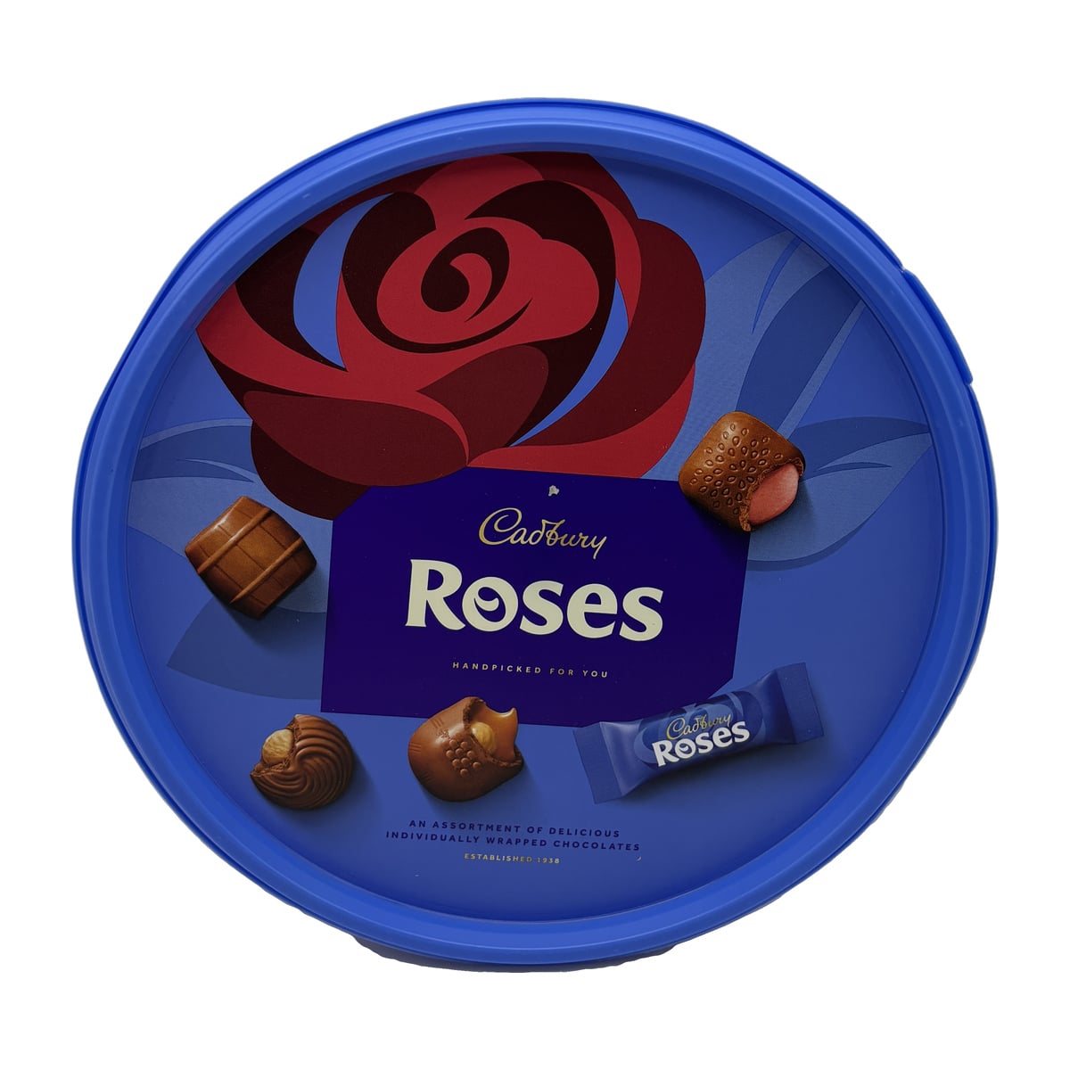 Cadbury Roses Chocolate Assortment Tub 475g — front packaging